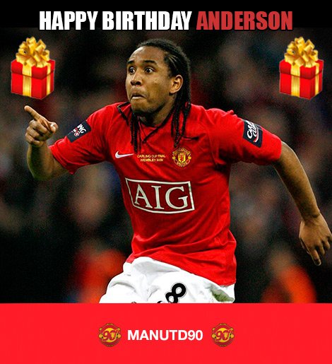 _manutd90's tweet photo. ❤️🎂 Praise Anderson for his birthday and wish him a Happy Anniversary  🎂❤️
1⃣8⃣1⃣ matches 
9⃣ goals
🏆4 Premier League 
🏆2 League Cup
🏆1 Champions League
🏆5 Community Shield
🏆1 World Club Cup https://t.co/ToPYcIFkVB