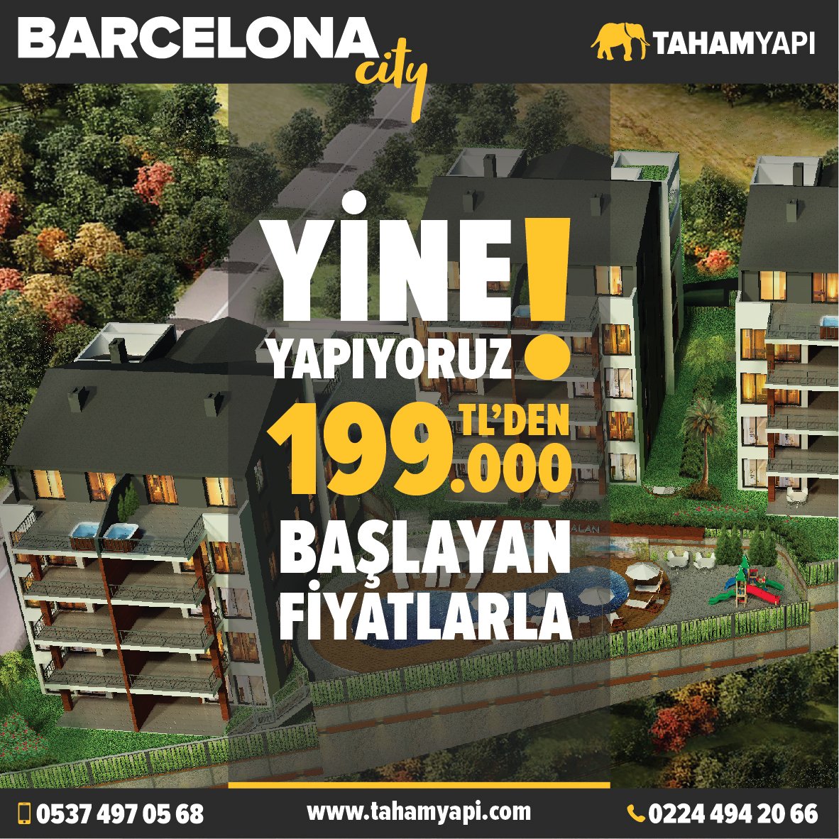 TahamYapi's tweet photo. Barcelona City'de 199 bin TL'den başlayan fiyat seçenekleri sizleri bekliyor! #tahamyapi #barcelonacity https://t.co/MXJ5cj0WCB