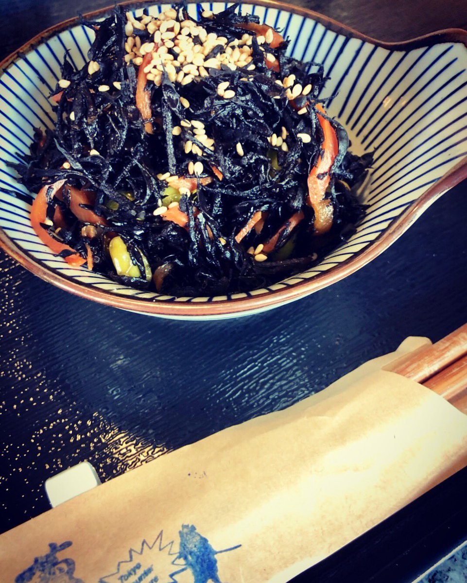 life_berlin's tweet photo. Life Spring / Summer Dinner New menu. It is Hijiki. It is a type of seaweed. The taste is seasoned with soy sauce, sugar and so on. It is a healthy menu and popular in Izakaya menu in Japan. It is a menu suitable for sake. It is delicious. https://t.co/f0336WL85F