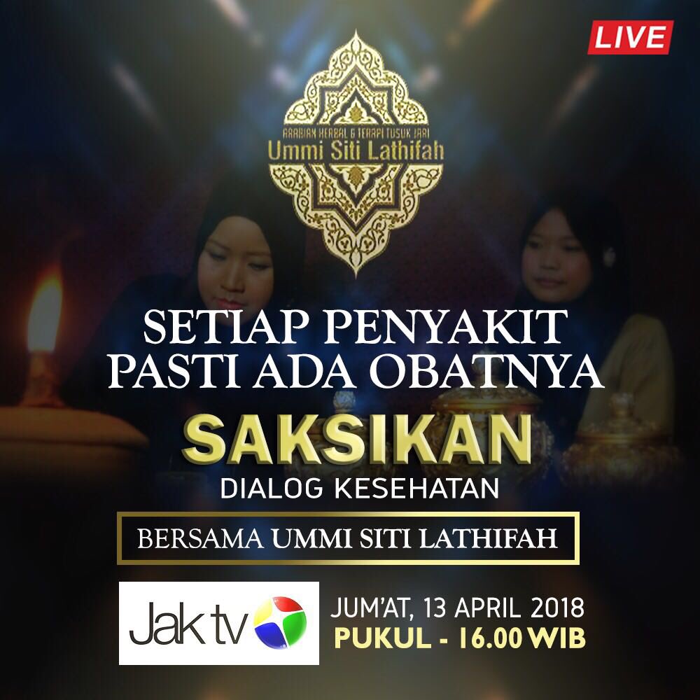 Bagi anda yang ingin berkonsultasi tentang keluhan penyakit dan langsung mendapatkan solusinya silahkan anda bisa telpon di acara live interaktif bersama ummi siti Ummi Siti Lathifah sore ini di jak tv