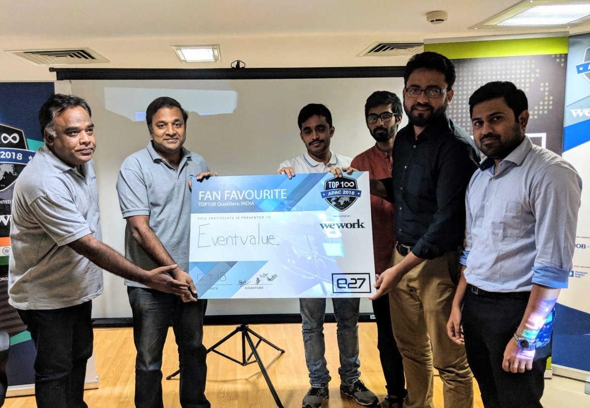 eventvalue's tweet photo. @eventvalue is happy to win @e27co APAC Top 100 Qualifiers - India under the Fan Favourite category in the event held at @letsventurein yesterday.

Heartfelt THANKS for everyone who supported us. https://t.co/x1aatFnxn0