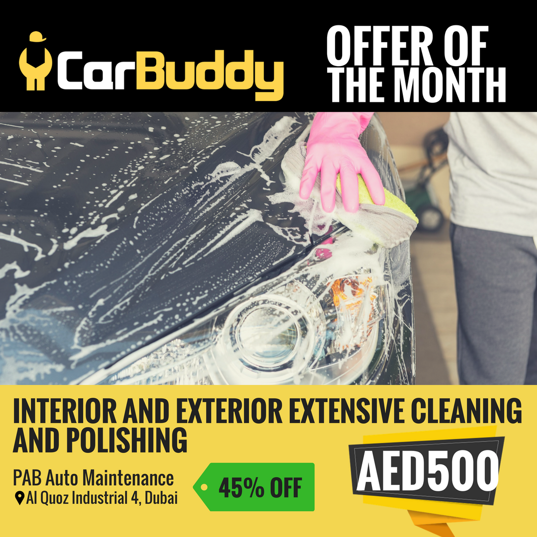 CarBuddyAE's tweet photo. Hurry up, another offer of the month! Interior &amp; exterior extensive cleaning &amp; polishing for sedan cars only. OFFER PRICE AED500 (45%OFF). #CarBuddy #OFFER #PROMO https://t.co/xKO0gFOZ8q