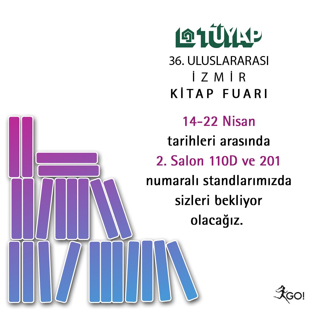 go_kitap's tweet photo. Biz hazırız! 🎊
14 - 22 Nisan tarihleri arasında  Tüyap İzmir Kitap Fuarı https://t.co/sGEnDIKvjK  110D ve 210 numaralı standımızda sizleri bekliyor olacağız. 😍 https://t.co/x0rR14Gq9T