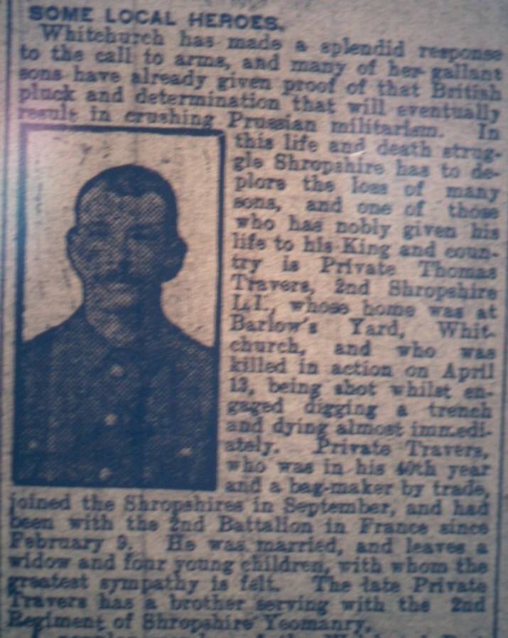 chrisjprice67's tweet image. #onthisday 100 years ago my great uncle Pte Thomas Travers #KSLI was killed by sniper whilst digging trenches in #Polygon woods #Ypres A railwayman and proud #salopian he left a wife and 4 young children. I would have liked to have met him. @ShropsRegiment @ShrewsburyStatn