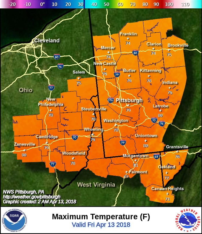 NWSPittsburgh's tweet photo. Expect low humidity and wind gusts 20 to 30 mph today. A Fire Weather Watch remains in effect for Southwest Pennsylvania. https://t.co/kXgN2lPMWH