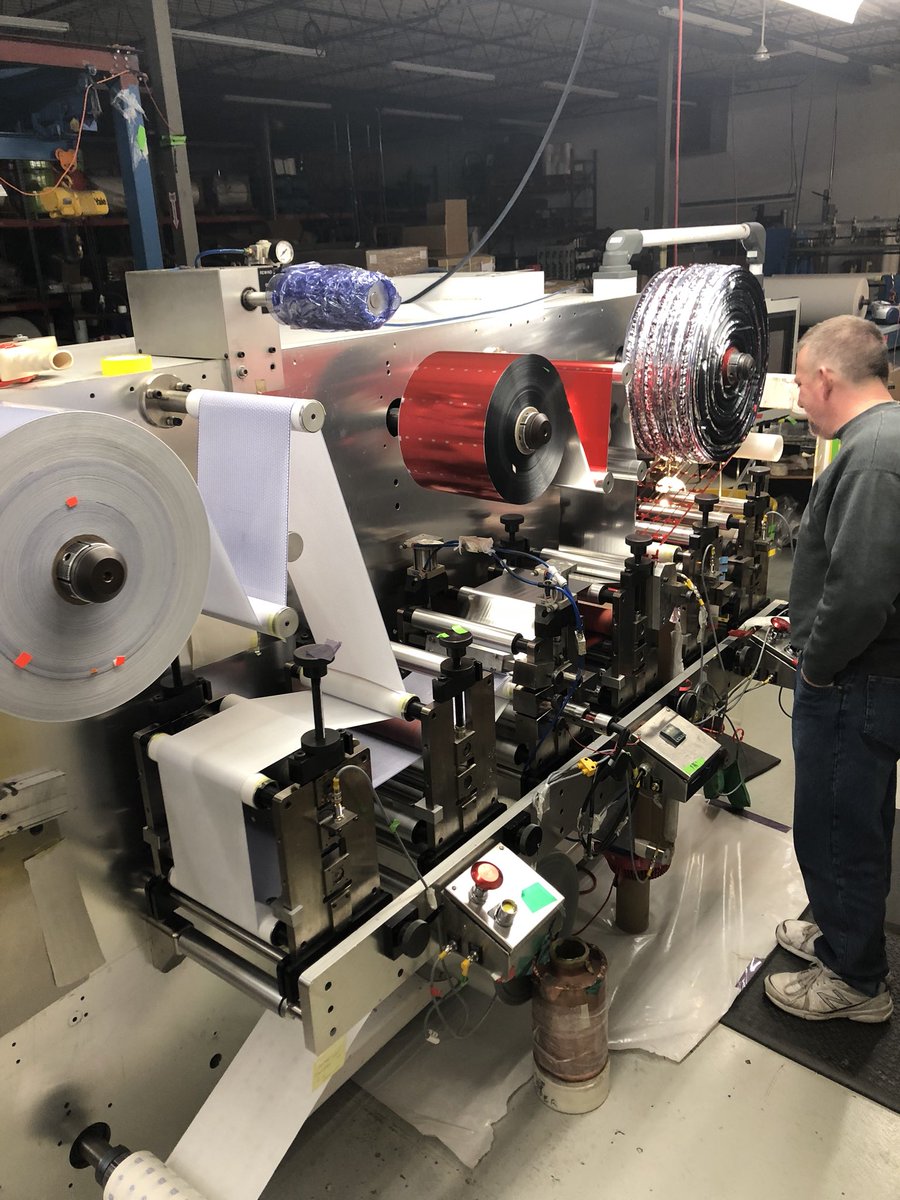 Customtapecomp's tweet image. Running red bag ports for Allied Graphics, pictured : Jeff Gilberg -Owner of CTC