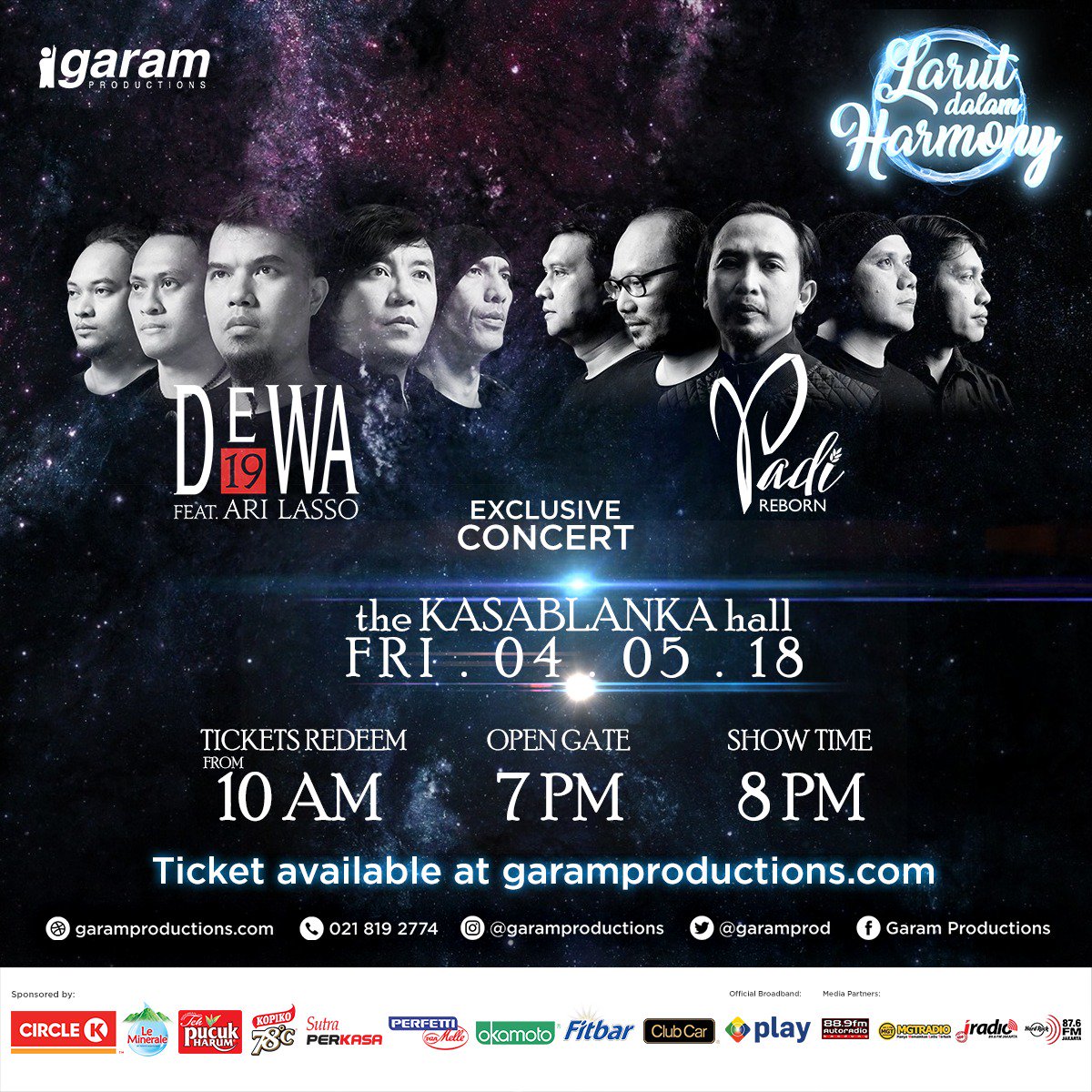 Buat kalian yang pengen jadi saksi konser legendaris Larut Dalam Harmony, yuk langsung order tiketnya di garamproductions.com dan pantengin juga instagram garamproductions buat info lebih lanjut!
.
#LarutDalamHarmony
#KonserLarutDalamHarmony
#KonserLDH