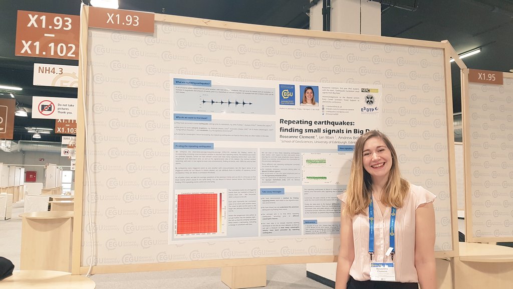 Poster up! Come find me to hear about repeating earthquakes at X1.93 #EGU18