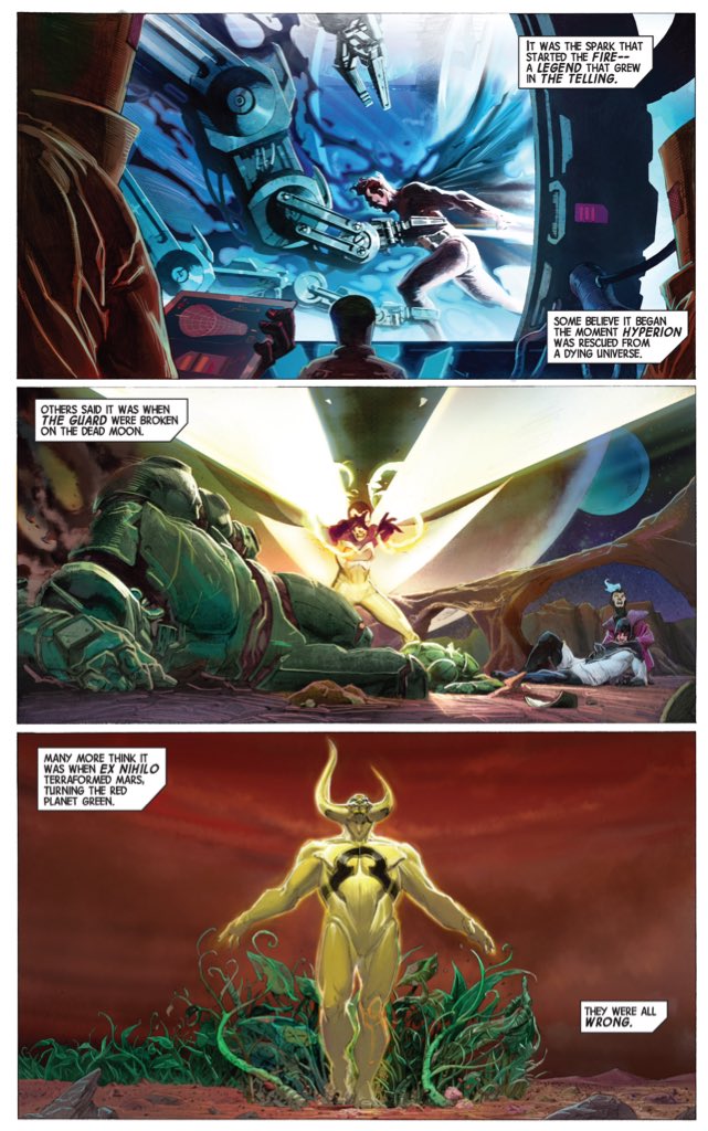 That said, if I had a quibble with the omnibus, it's the placing of the first "Avengers" arc ahead of the first "New Avengers" arc.I mean, I get that the opening pages foreshadow everything from the white event to Infinity to Secret Wars.(Avengers #1.)
