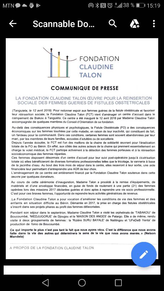 PUBLIUSGROUP's tweet photo. #Benin #wasexo #BeninEnChantier #FondationClaudineTalon LA FONDATION CLAUDINE TALON OEUVRE POUR LA REINSERTION SOCIALE DES FEMMES GUERIES DE FISTULES OBSTÉTRICALES. https://t.co/eH6vI8SKgO