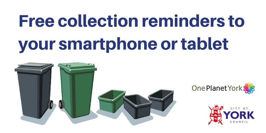 City of York Council on Twitter: "Have you downloaded the free  @OnePlanetYork app? There's a handy feature to set a reminder so you never  miss a bin collection! https://t.co/8SEYbWTYkb" / Twitter
