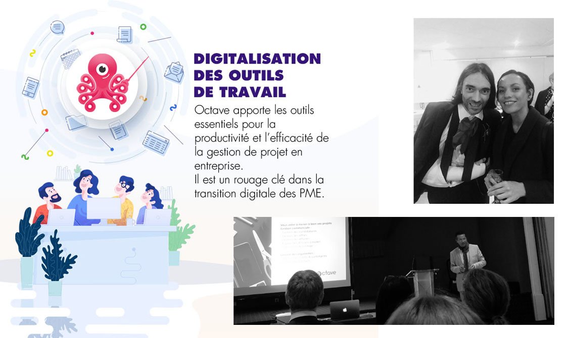 LaRobotte's tweet photo. @nordinejafri nous présentait hier son nouveau produit @Octave_Octavons , la plateforme de mutation numérique pour les TPE/PME #IntelligenceCollective, en présence de @VillaniCedric et @BatisteFournier
👉Pour suivre le projet c'est ici https://t.co/rSdOp6XeU0
DA @LaRobotte https://t.co/G2Zk79k6qA