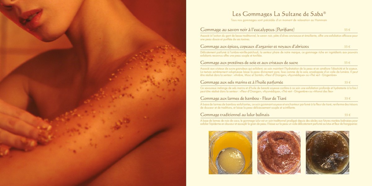 SultanedeSaba's tweet photo. Si si il va commencer à faire beau!  nos tenues pourront être plus légères...pour bien préparer la peau au soleil, rien de tel qu'un bon gommage pour exfolier la peau !
Les spas la Sultane de Saba ont une nouvelle carte de soins et de merveilleux gommages à proposer! https://t.co/tymSCs2NzU