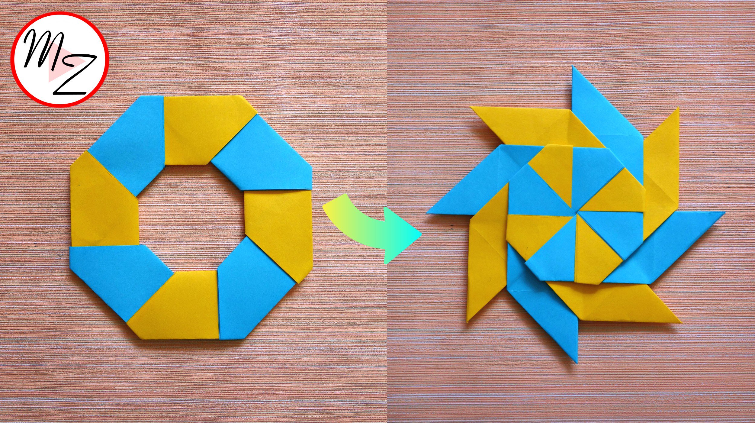 How To Make a Paper Transforming Ninja Star - Origami