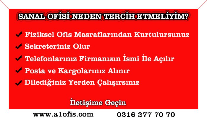 Sanal Ofis'i Tercih Edin, Tüm Ofis Hizmetlerinden Faydalanın!
Bizden Teklif Almadan Karar Vermeyin.
#sanalofispaketleri #sanalofisfiyatları
a1ofis.com/hizmetlerimiz/…
Tel: 0216 277 70 70