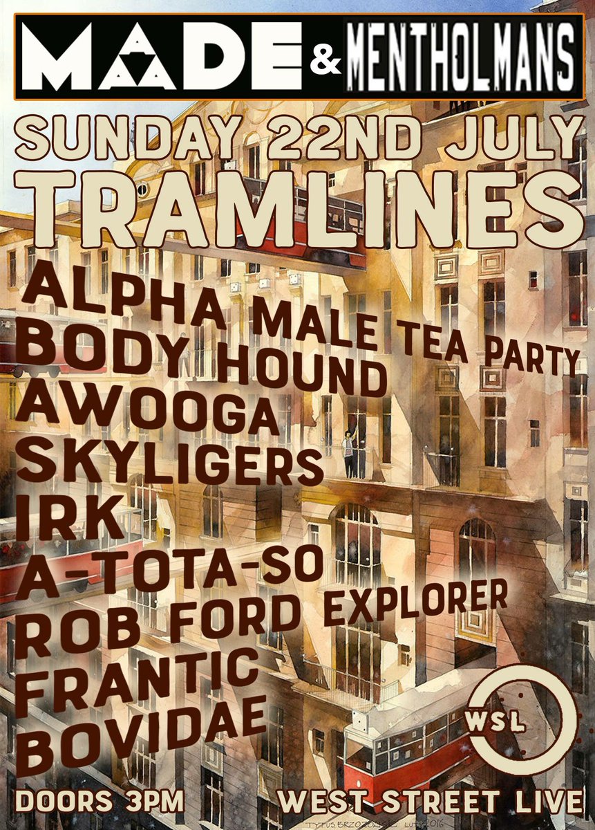 Alpha Male Tea Party (@alphamaletparty) on Twitter photo We headline the <a href="/MADEpresents/">MADE</a> stage at <a href="/tramlines/">Tramlines Festival</a> fest with <a href="/BodyHound/">Body Hound (deceased)</a>, <a href="/atotaso/">a-tota-so</a> & @irktheband amongst many others. And it’s free too. 🤘🏻 We headline the <a href="/MADEpresents/">MADE</a> stage at <a href="/tramlines/">Tramlines Festival</a> fest with <a href="/BodyHound/">Body Hound (deceased)</a>, <a href="/atotaso/">a-tota-so</a> & @irktheband amongst many others. And it’s free too. 🤘🏻