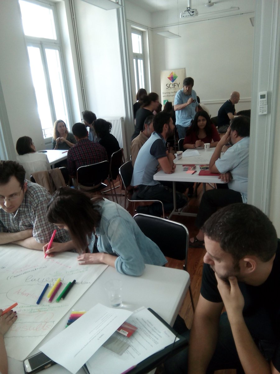 Razprave_EU's tweet photo. Engaged citizens, civil society and media together with committed decision-makers and a proper time frame are the prerequisites of a successful #crowdsourcing in policy-making. Many interesting insights from Athens #EUCROWD event at https://t.co/tbY4oETfuX organized by @SciFY_org https://t.co/NiOakSFcPs