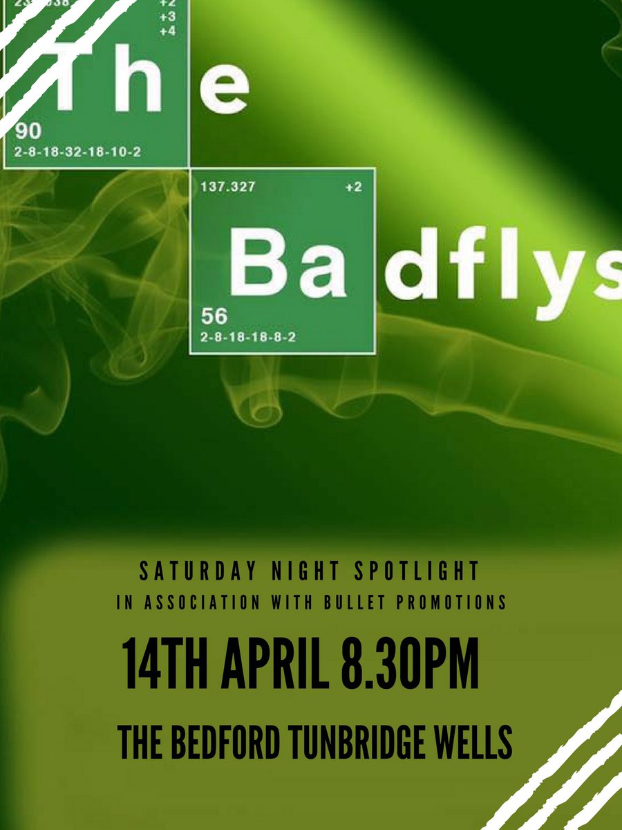 BADFLYSBAND's tweet photo. Not long now until our next gig @TheBedfordTW in Tunbridge Wells - please come along for another bad ass night at 1 of the best music venues in the U.K. by far.
#Badflys #BadAss #RockCovers #BulletPromotions #TheBedford #Bedford #TunbridgeWells #BaddestBandonthePlanet #BBOTP https://t.co/l2DEFGOCZU