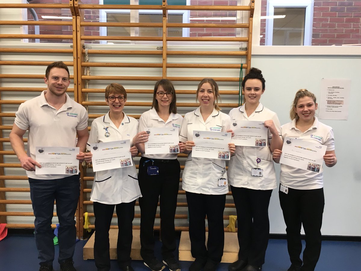 lpedgar15's tweet photo. Our physiotherapists pledging their support to #endPJparalysis70 #getdressed #getmoving @QEGateshead https://t.co/5wINAeAo8r