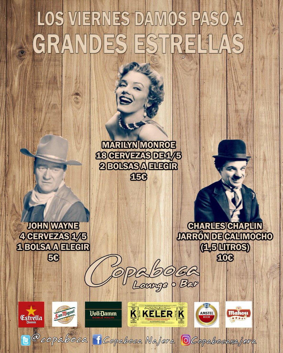 ESTA NOCHE A PARTIR DE LAS 21:00.
Ven a disfrutar de las grandes estrellas con tus amigos.
Además hoy promociones especiales.
No te lo pierdas.