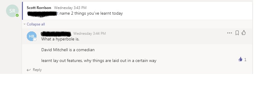 scottrorrison2's tweet image. Reading an @RealDMitchell article in English class - strange to see what the learners have learnt.