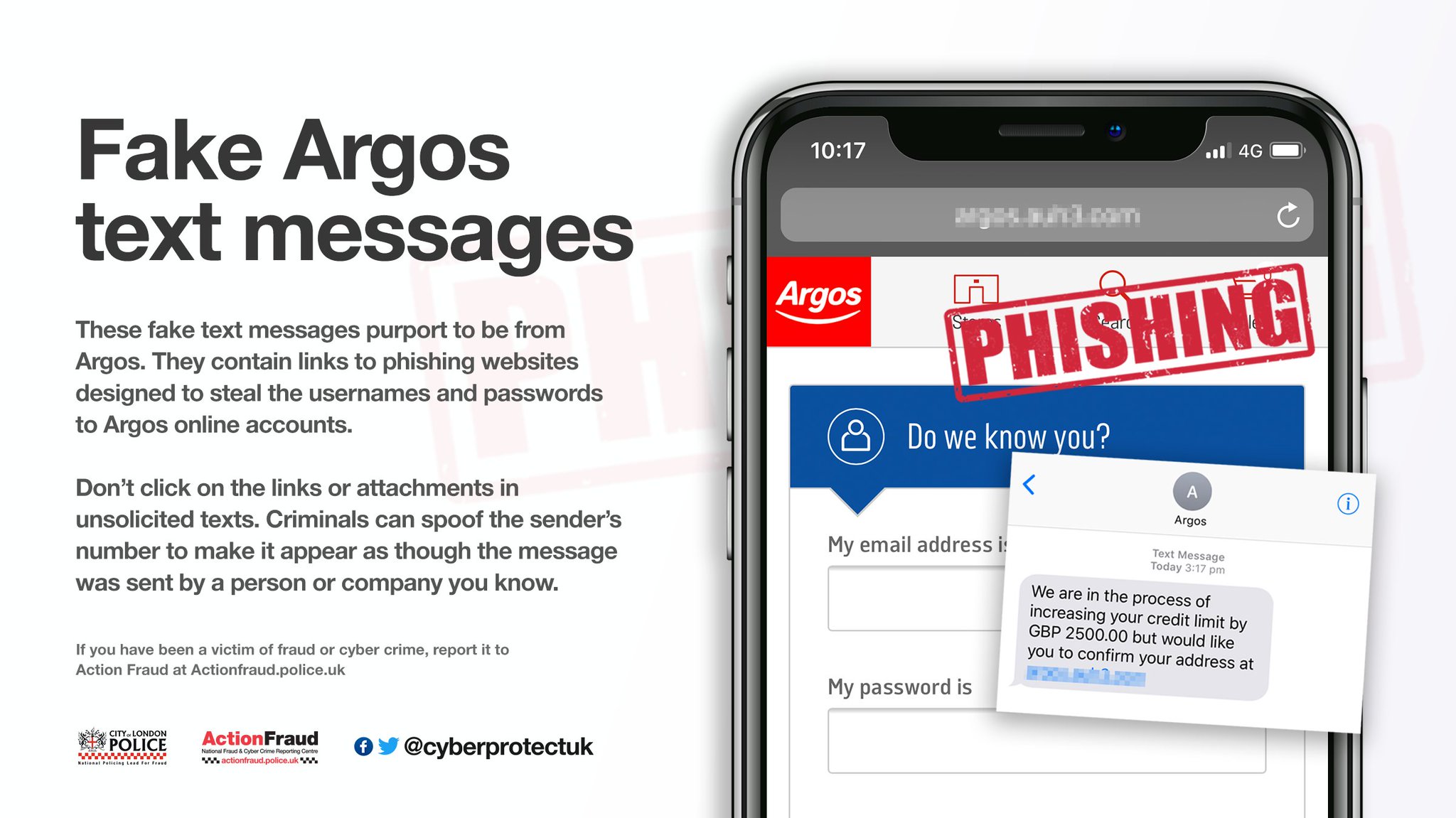 Action Fraud On Twitter These Fake Argos Text Messages Lead You A 