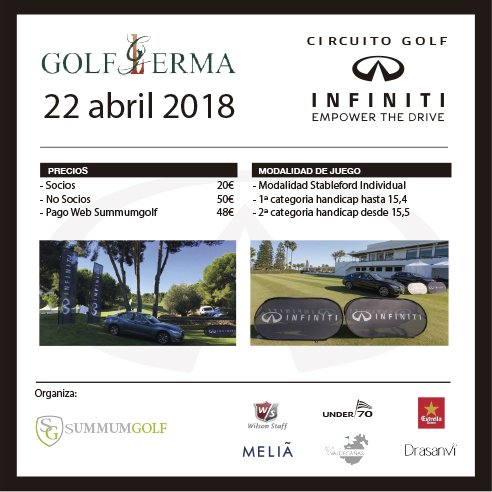 El Torneo del Club de <a href="/GolfLerma/">Golf Lerma & Saldaña</a> del Circuito Nacional <a href="/infiniti_es/">Sam.2030</a> es el próximo 22 de Abril. 
Reserva tu plaza y no te quedes sin jugar ➡️ bit.ly/2IvkgEr
