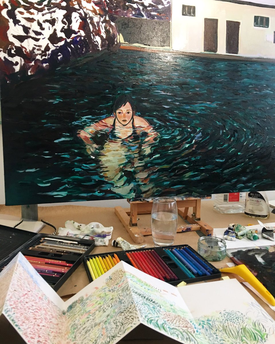 cornhoshukmei's tweet photo. Busy studio on Friday morning ! π
.
.
.
.
.
#cornhoart #londonartist #figurepainting #oiloncanvas #oilpainting #studio #artiststudio #project #nightswim #painting #art #artist #painter #workinprogress #contemporaryart #portraiture #fineart #exhibition #soloexhibition #gallery https://t.co/tj7YOIVLIP