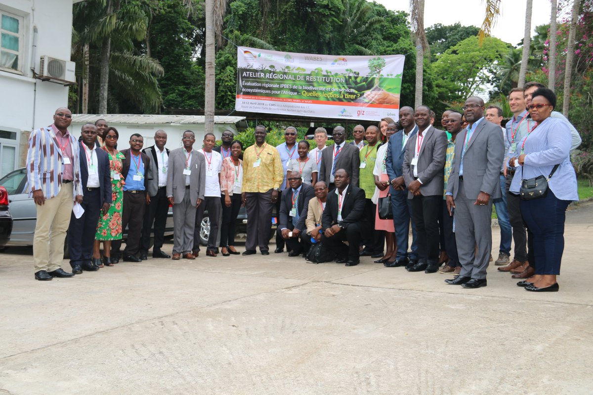 WABES_'s tweet photo. #WABES supports its @iki_bmub partner project #giz ValuES by co-chairing a Workshop from April 10 to 12 in #Abidjan, #Cotedivoire, on the uptake of the @IPBES #AfricaAssessment in #WestAfrica.
@ZEFbonn @giz_gmbh @UFZ_de @unepwcmc @CoKnowConsult @Universite_FHB https://t.co/sRXKRCujW1