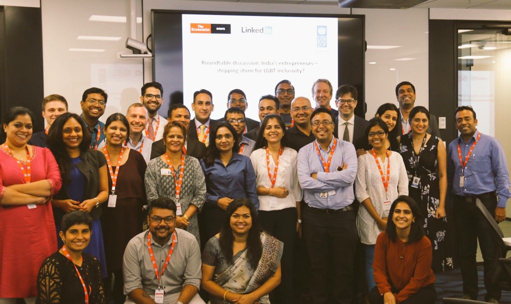 mayank_b's tweet photo. 20 companies in India talk about Millenials, Municipalities and #LGBT inclusion. Special thanks to @UNDPIndia1 @TheEconomist @openforbusiness for providing the platform 
#equality #inclusion #millenials #ally https://t.co/kllYQalvEL