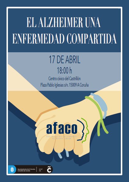 AfacoAlzheimer's tweet photo. Nueva charla de "El Alzheimer una enfermedad compartida". Será el próximo martes 17 en el Centro Cívico del Castrillón.  
Entrada libre, ¡no os lo podéis perder!
#afaco  #charla  #Alzheimer  #alzheimeryotrasdemencias  #informaciónyformación https://t.co/g2CXQGnQ7X