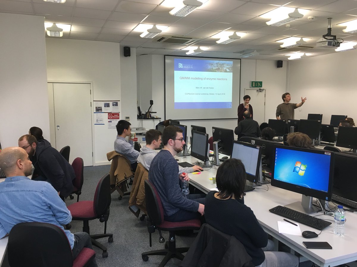 chryswoods's tweet photo. @marcvanderkamp ready to teach QM/MM this morning for the last day of the #ccpbiosim workshop week. Grand Canonical Monte Carlo this afternoon, and more importantly, cupcakes during the coffee breaks. https://t.co/Goond7ETj8