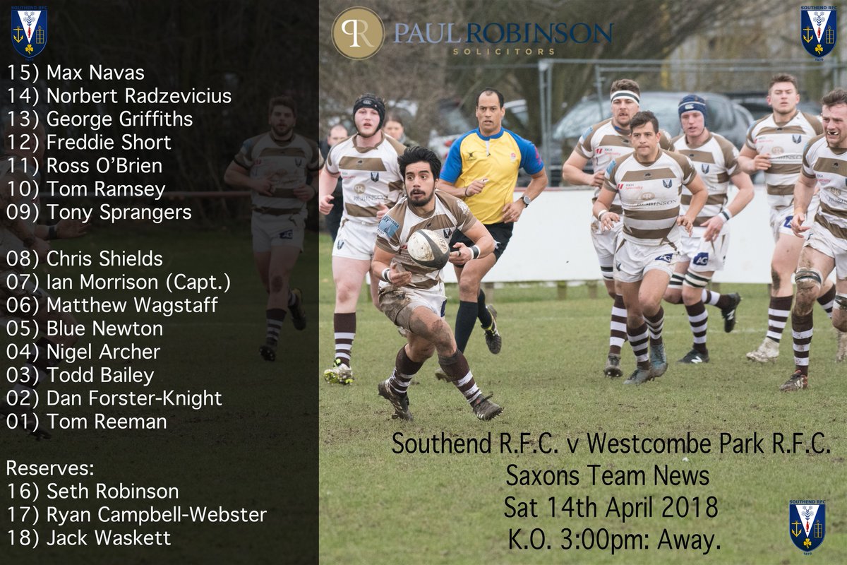 SouthendSaxons's tweet photo. Saxons Team News is here for our game tomorrow away at Westcombe Park: Photo credit @Jbowag @PRSolicitors https://t.co/UzXAcKgBd4