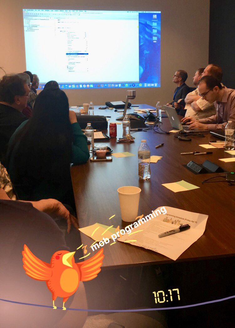 linalekova's tweet image. Real world mob programming at @AgileNewEngland conf day 2 #MobProgramming2018