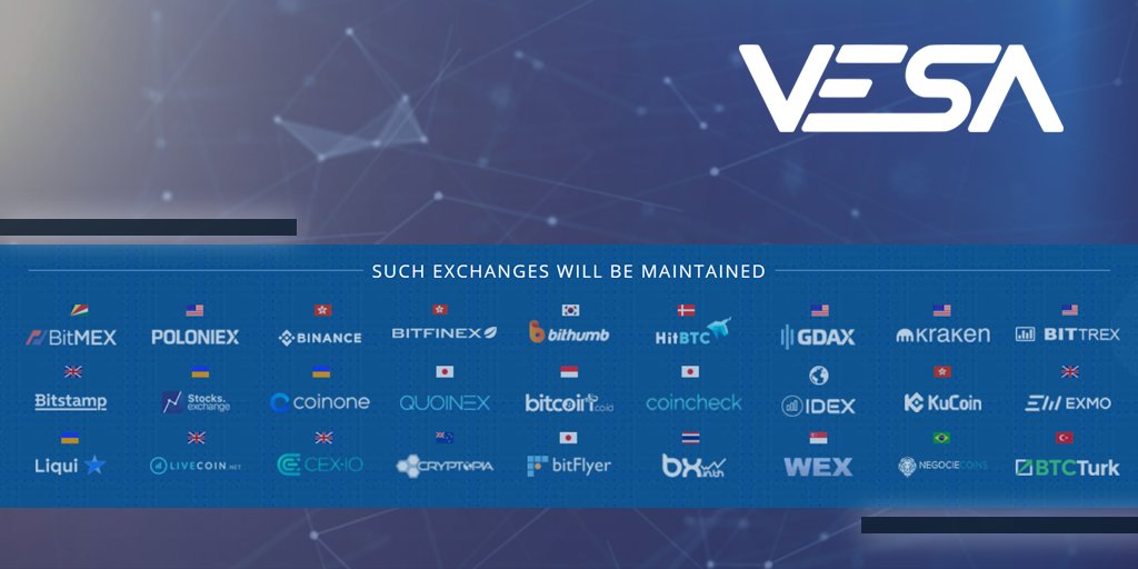 vesa_official's tweet photo. Exchanges that will be maintained by Vesa!
#vesa https://t.co/1vq62ckfoK