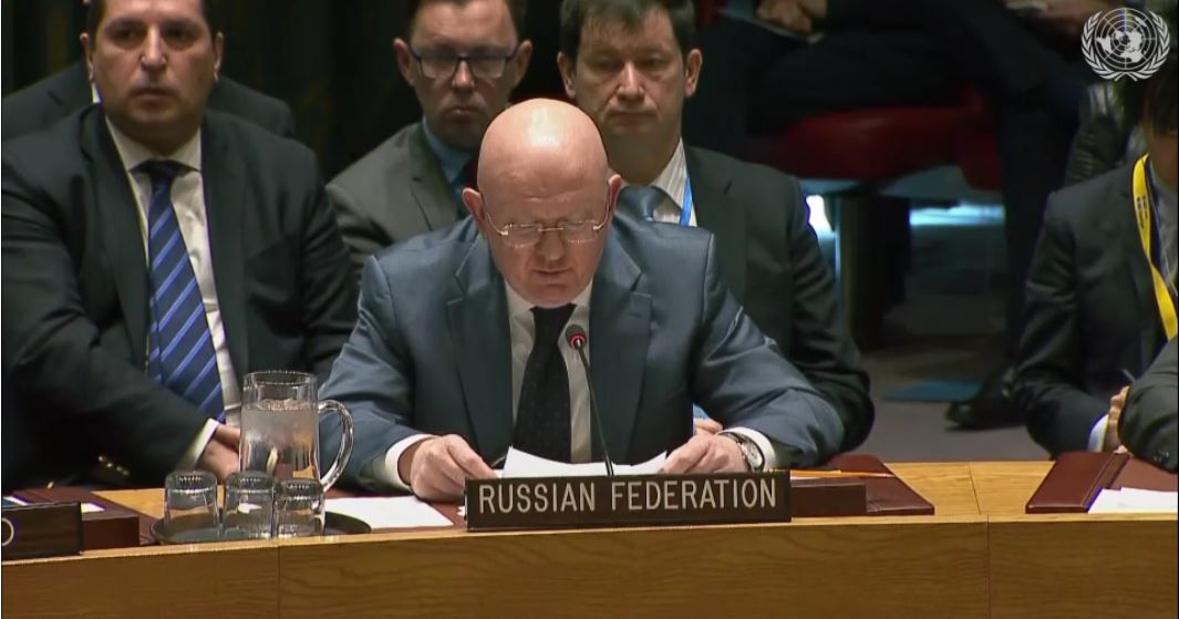 Vassily Nebenzia, ambaixador de Rússia a l'ONU: "Els nostres especialistes no han trobat ni una sola prova que demostri que hi va haver un atac químic a Douma. Creiem que és una provocació muntada amb l'ajuda dels serveis d'intel·ligència de països estrangers".