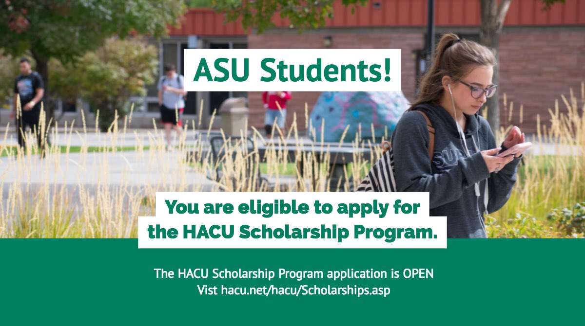 Adams State students are eligible to apply as a <a href="/HACUNews/">HACU</a> member. Deadline approaching. #scholarships