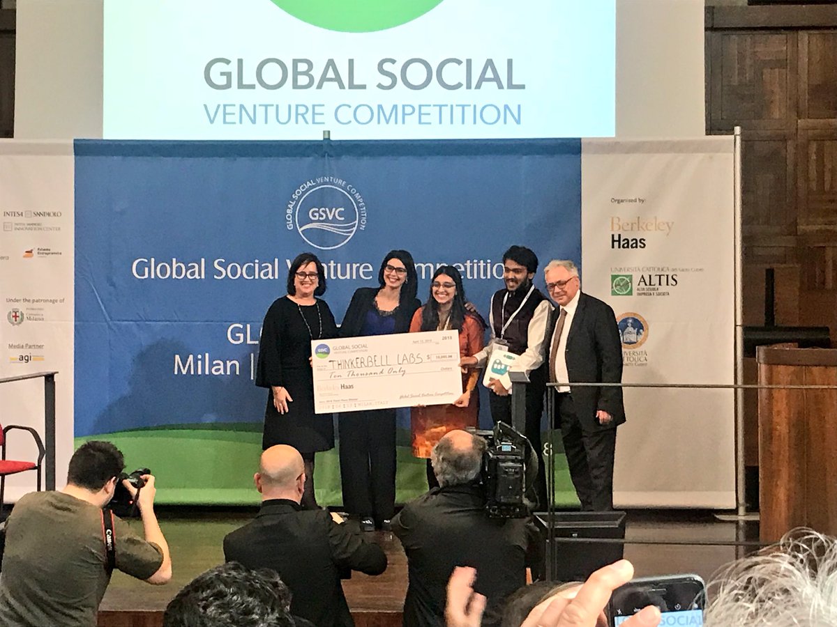 GSVC's tweet image. Coming in in Third Place of the GSVC Global Finals is Thinkerbell Labs from India! #GSVC2018 @GsvcItaly @ALTIS_Unicatt