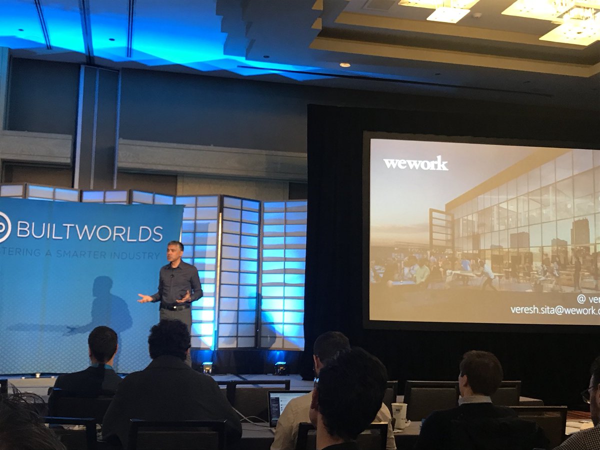 DDyBuncio's tweet photo. .@veresh CWeO of @WeWork crushing it this morning @builtworlds  #BWSummit18. Optimizing the customer experience for office space. #ThankGodItsMonday https://t.co/s5QDSWq1pB