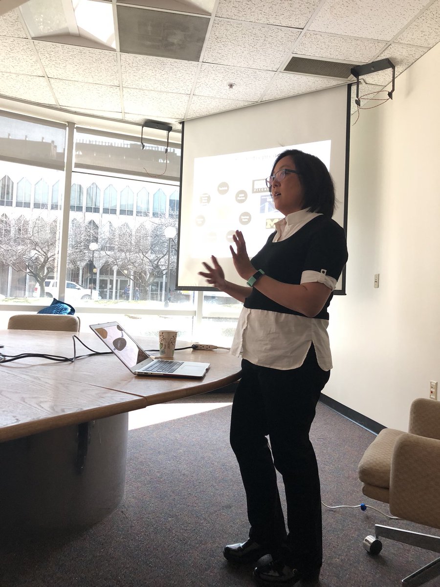 wsu_hub's tweet photo. Aileen Huang Saad of U-M College of Engineering talking about engineering education here at Wayne State University. Thanks Aileen! @waynestate @wsu_hub @UMCFE https://t.co/NIbiwAbpvl