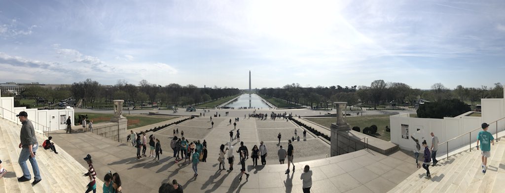 clstone99's tweet photo. Standing on the steps of the Lincoln Memorial taking in the view #DCDDE18 https://t.co/ZhVlUqWenu