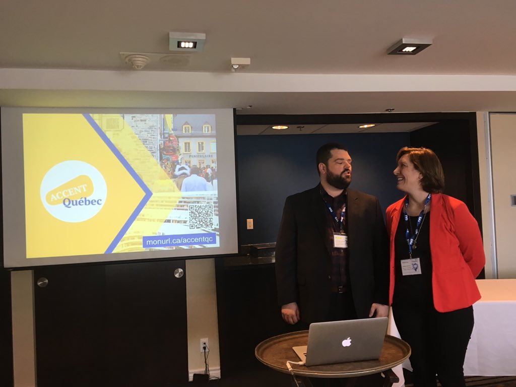 NicoleThibault1's tweet photo. Et on se prépare pour le lancement de la nouvelle plateforme Accent Québec, ressource pour FLS ❣️#accentquébec #aqeflscongrès2018 @CPFNational @CPF_PoutineSVP @AQEFLS https://t.co/dQNTZwHAai