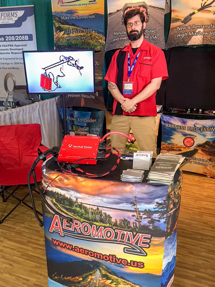 Dave Soares is in the Aeromotive booth at #snf18 showing their custom wiring harness capability for the Vertical Power VP-X. Look for them in Hangar B then swing by Vertical Power in Hangar D to learn more. <a href="/SunnFunFlyIn/">SUN 'n FUN Fly-In</a>