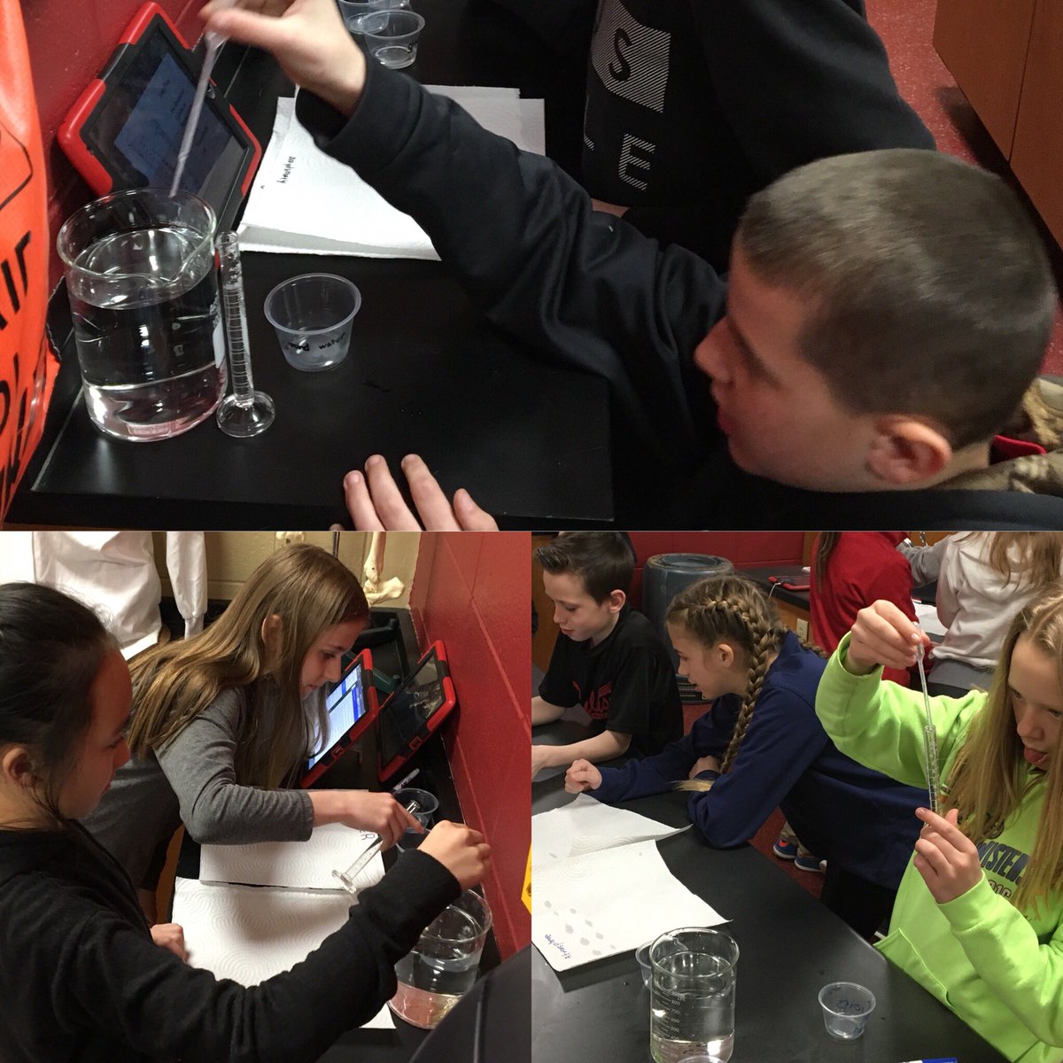 learningatfront's tweet photo. Voice House students work to represent amounts of water reservoirs on Earth #RaiderStrong #pcms #science #voicehouse https://t.co/utQ9R56tKh