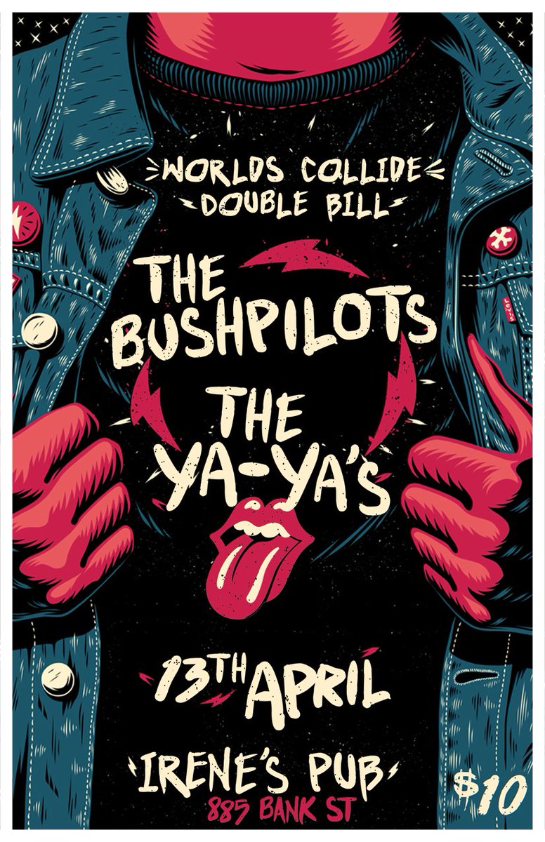 TONIGHT!! Indie roots rockers The Bushpilots & their alter egos -- The Ya-Ya's (Rolling Stones Hits, Gems, Rarities and Weird Stuff) performing in an epic double bill at the legendary Irene's Pub.