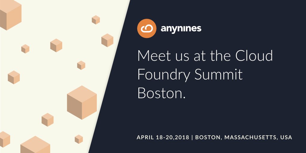anynines's tweet photo. .anynines provides data service solutions for your platform. Meet us at our booth at the #CFSummit Boston and let’s have a chat about it. #PaaS #CloudFoundry #DataService #BackingServices https://t.co/00FB6Kipdv