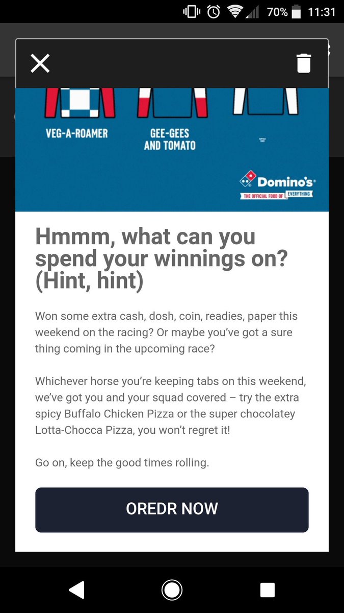 nephilim_uk's tweet photo. @Dominos_UK perhaps hire a spell checker? This sort of thing puts me off buying as it shows you don't care what people see. 😔 https://t.co/qBDD8qNmbH