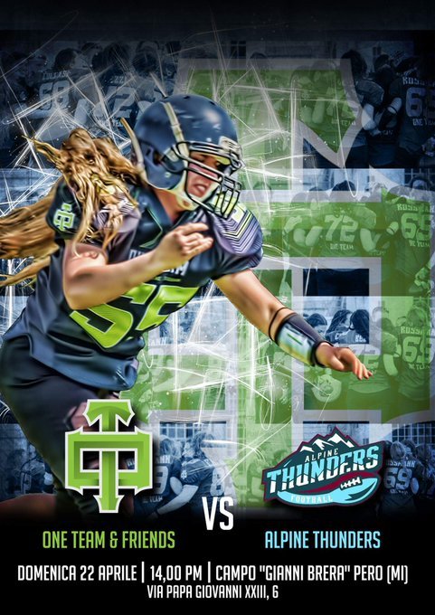 SireneMilano's tweet photo. Domenica 22/4  tutti a Pero(MI) per OneTeam&amp;Friends vs  Alpine Thunders #football #girls #playitlikeagirls https://t.co/mKfMPN3iqj