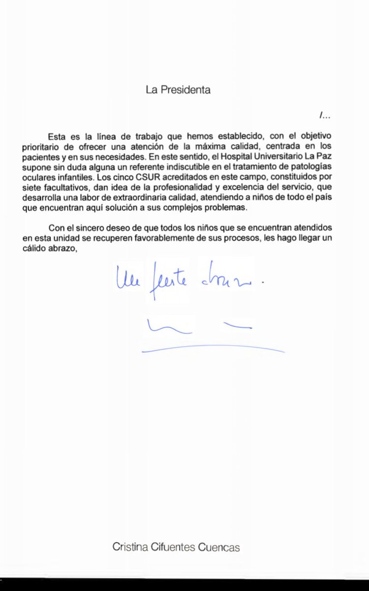 SusOjosMisOjos's tweet photo. Ante el grave incumplimiento de la Ley que regula los #5CSUR con los que el @sanidadgob acreditó Oftalmología Infantil del @HospitalULaPaz , @ccifuentes manifiesta lo siguiente. Estamos esperando que actúen. Grave riesgo para niños con patologías graves #FFpaciente #Viernes13 https://t.co/2hnP8sRLAX