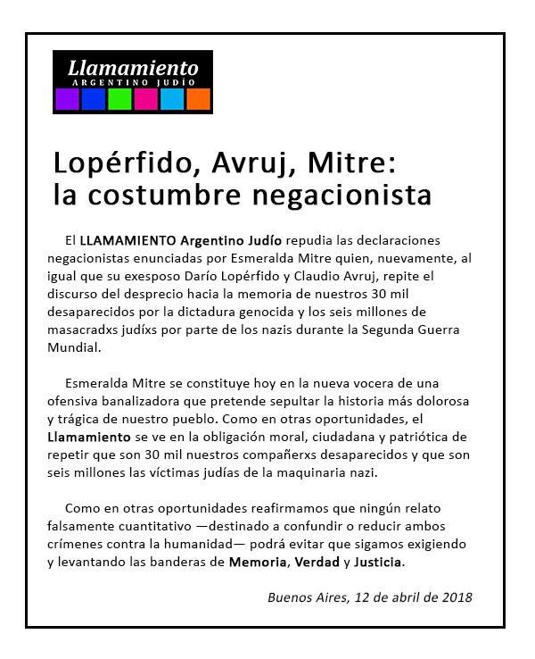 HernanBergstein's tweet photo. #loperfido #avruj #Mitre La costumbre negacionista @LlamamientoAJ (el silencio complice de @DAIAArgentina ) https://t.co/ngc7aupDFF